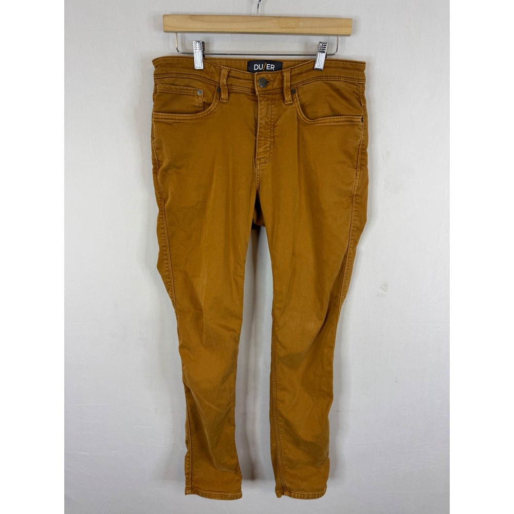 DU/ER No Sweat Slim Fit Pants Tobacco Brown Ochre N2X 32x32 Mens